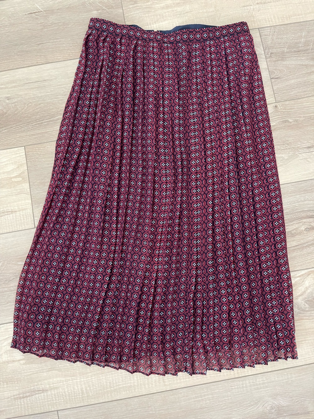 Banana Republic Maroon Geometric Maxi Skirt